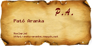 Pató Aranka névjegykártya