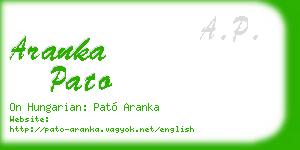 aranka pato business card